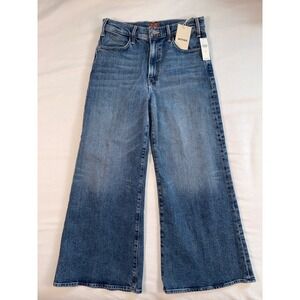 MOTHER The Hustler Roller Ankle Jeans Slip And Fall Blue Wide Leg Size 28 NWT